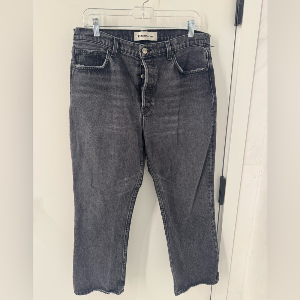 Reformation Charcoal Straight Jeans